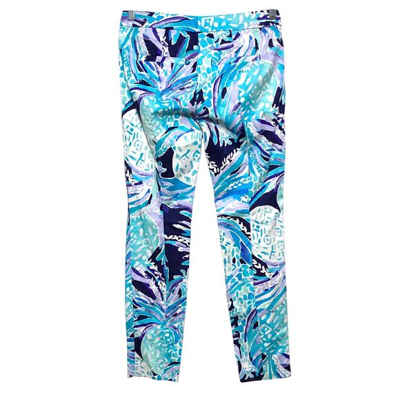 Lilly Pulitzer Pineapple Kelly Skinny Alotta Colada Ankle Pants 0 Preppy Beachy - Picture 2 of 9